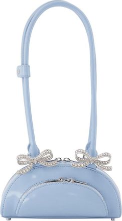 Self Portrait Curved Mini Shoulder Bag - SELF PORTRAIT - Leather - Blue