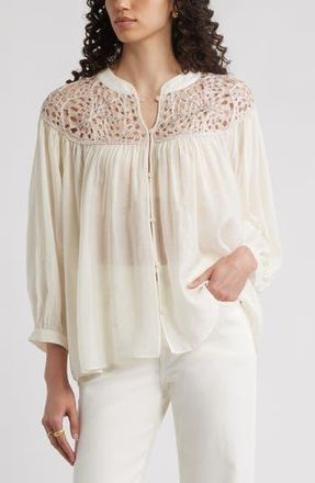 Nordstrom Open Stitch Top in Ivory Tofu Combo at Nordstrom Rack, Size Large/x-Large