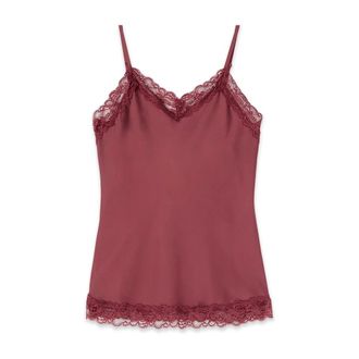 Oltre Top de lencer&iacute;a en sat&eacute;n y encaje - Tops - Mujer - Rojo - XS