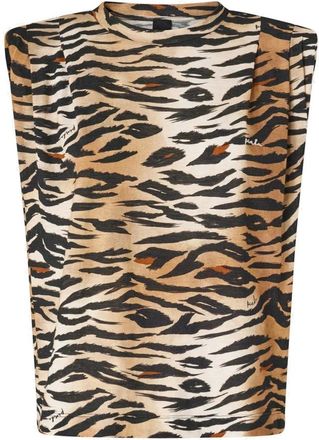 Pinko Pinko, Tops, Dames, Veelkleurig, M, Katoen, Myranda Mouweloze Gebreide Top