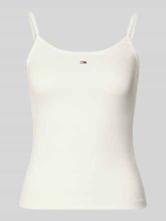 Tommy Jeans Regular Fit Tr&auml;gertop aus Baumwoll-Mix in Ecru, Gr&ouml;&szlig;e XL