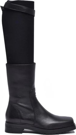 Patrizia Pepe Black Leather Rubber Womens Leather Ankle Boot