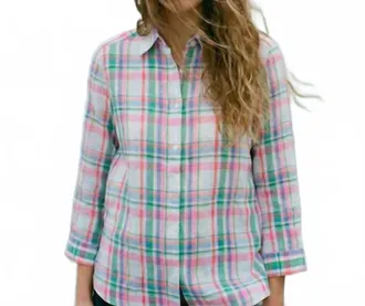 Vilagallo Multicolored Plaid Shirt In Lino Cuadras