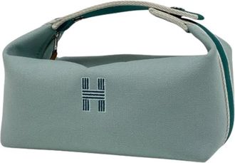 Herm&egrave;s Pre-owned Vintage Canvas Mini Bag - Dames - Vintage Mini Tas - Blauw - ONE Size - Katoen - Vintage