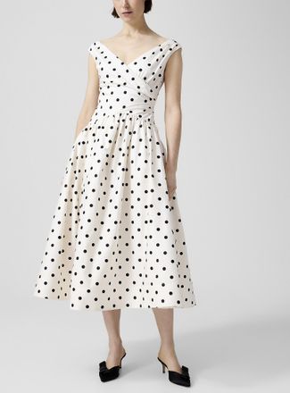Self Portrait Womens Poplin polka dot V-neck dress