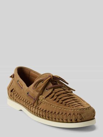 Polo Ralph Lauren Loafer aus echtem Leder mit Flecht-Details in Camel, Gr&ouml;&szlig;e 41