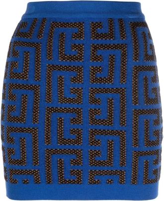 Balmain Skirts - Dames - Korte rokken - Blauw - S - Polyester - Rokken