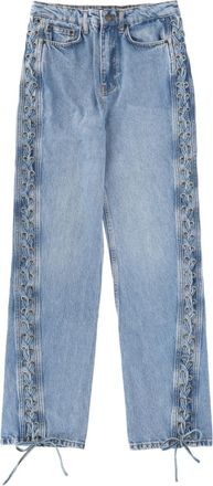 Rotate Blue Straight Mid Rise Jeans