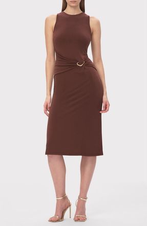 H&eacute;rve L&eacute;ger The Brooke Sleeveless Shift Dress in Coffee at Nordstrom Rack, Size Xx-Small
