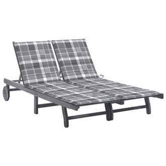 vidaXL Vidaxl - Tumbona De Jard&iacute;n 2 Personas Y Cojines Madera Maciza De Acacia
