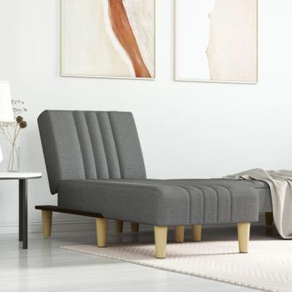 vidaXL Vidaxl - Chaise Longue in Tessuto Grigio Scuro