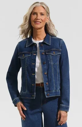 Lands End Denim Trucker Jacket in Crawford Wash at Nordstrom, Size X-Small