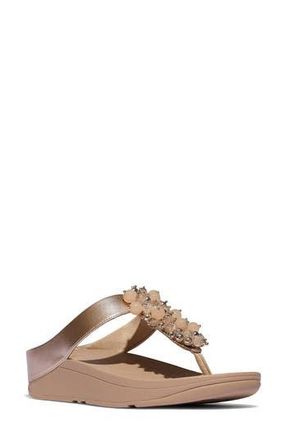 FitFlop Fino Bauble Bead Toe Post Sandal in Metallic Classic Beige at Nordstrom Rack, Size 11