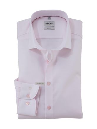 Olymp Langarmhemd OLYMP Level Five body fit, Herren, Gr. 38, N-Gr, rose, Web, Obermaterial: 97% Baumwolle, 3% Elastolefin, Basic schmal, 2-Knopf-Manschette,