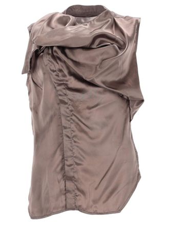 Rick Owens Island Draped Asymmetrical Casual Shirt