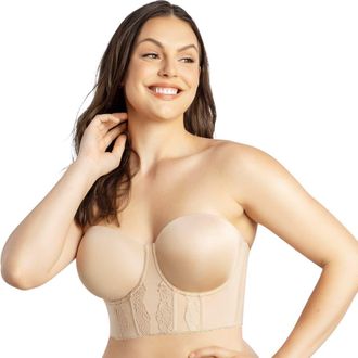 Affinitas Elissa Full Busted Strapless Bustier in European Nude at Nordstrom, Size 30Ddd