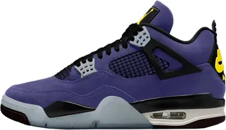 Nike Jordan Mens Retro 4 Lakers Sneakers In Imperial Purple/multi-Color/multi-Color
