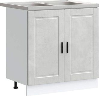 vidaXL Sink Base Cabinet Porto Grey 80 x 46 x 81.5 cm Engineered wood vidaXL