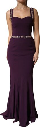 Dolce & Gabbana Womens Embellished Sheath Mermaid Gown Purple