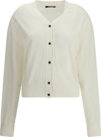 Jacquemus Womens Le Cardigan Alzou Cotton - Ivory Merino - Size EU 36 (Womens)