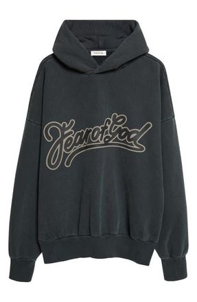 Fear of God Classic Fit Logo Graphic Hoodie in Black at Nordstrom, Size Xx-Large