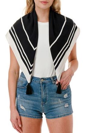 Nicole Miller Tassel Corner Scarf in Black at Nordstrom Rack