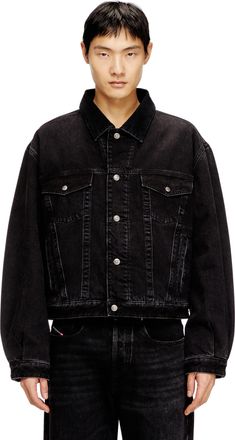 Diesel Padded trucker jacket in denim - Denim Jackets - Unisex - Black