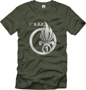 Copytec 1477 T-Shirt 1 Rec 1° Régiment Etranger de Cavalerie Foreign Legion France - Green - XX-Large