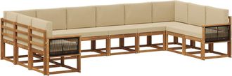 vidaXL Conjunto De Sof&aacute;s De Exterior 10 Uds. Natural Y Beige Vidaxl