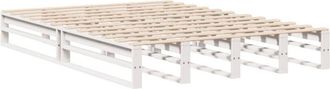 vidaXL Estructura De Cama Sin Colch&oacute;n Madera De Pino Blanca 150x200 Cm Vidaxl