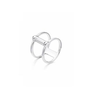Gold & Honey Womens Double Band Ring In Silver