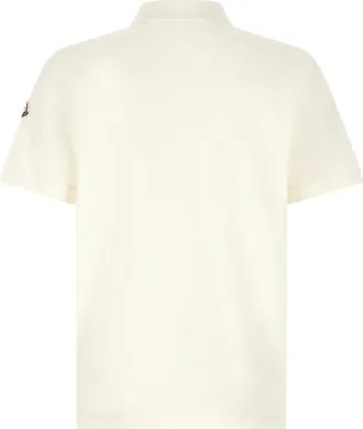 Moncler Logo-Patch Cotton Piqu&eacute; Polo Shirt - Cream
