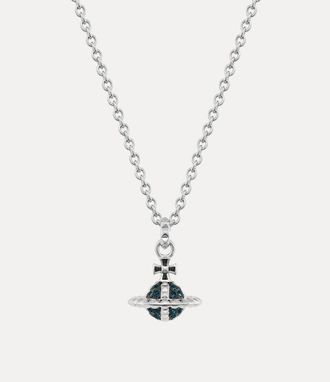 Vivienne Westwood Mayfair Small Orb Pendant Necklace Rhodium-gunmetal-montana-crystal Rhodium-gunmetal-montana-crystal Men