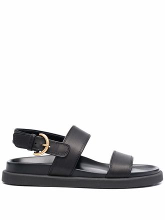 Gianvito Rossi Bilbao leather sandals - women - Leather/Leather/Rubber - 36.5 - Black