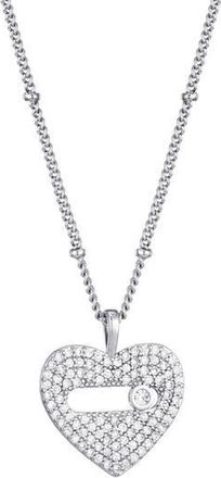 Adornia Cubic Zirconia Heart Pendant Necklace in Silver at Nordstrom Rack
