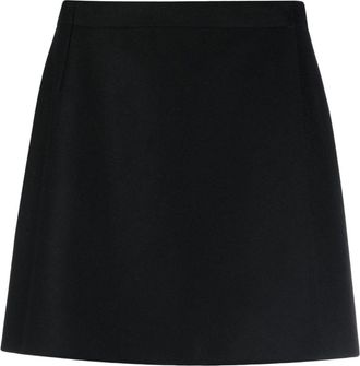 Moncler wool-cashmere miniskirt - women - Virgin Wool/Cashmere - 46 - Black