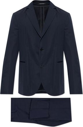 Emporio Armani Katoenen pak - Heren - Business pakken - Blauw - XL - Katoen - Kostuums