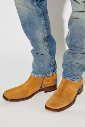 Acne Studios Suede Ankle Boots, Mens, Beige