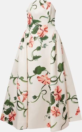 LEO LIN Violet floral bustier gown