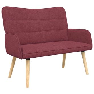 vidaXL Sof&aacute; De 2 Plazas Rojo Vino 115 X 61 X 87 Cm Tela Vidaxl