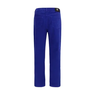 Versace Cotton Corduroy Straight-Leg Jeans - Blue