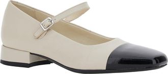 Vagabond Womens White And Black Slingback Pump With Adjustable Strap White-Black Cow Leather White/black