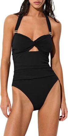 Reiss Marta Cutout One-Piece Swimsuit in Black at Nordstrom, Size 2 Us
