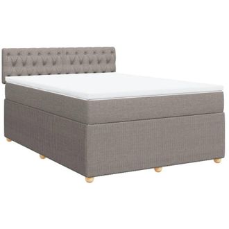 vidaXL Vidaxl - Cama Box Spring Con Colch&oacute;n Tela Gris Taupe 140x200 Cm
