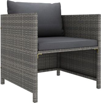 vidaXL Vidaxl - Divano da Giardino con Cuscini Grigio in Polyrattan