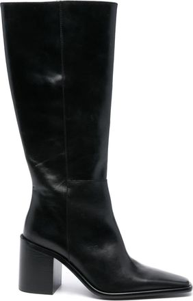 Alohas Berta 80mm leather boots - women - Calf Leather/Calf Leather/Rubber - 38 - Black