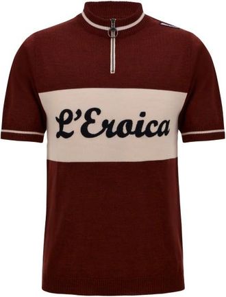 Santini Eroica Vino Wool Jersey Velotrikot f&uuml;r Herren | rot
