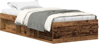 vidaXL Estructura de cama sin colchón madera de ingeniería envejecida vidaXL