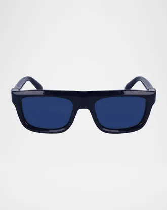 Ferragamo Men & apos;s Prisma Acetate Square Sunglasses, 56mm