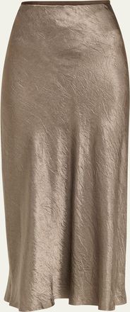 Maison Margiela Wrinkle Satin Midi Skirt